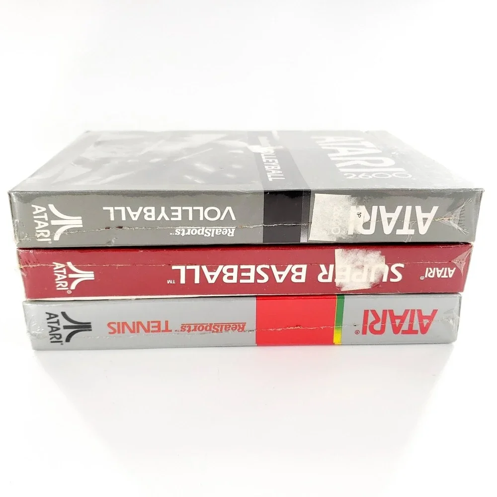 Atari 2600 Games Lot Of 3 RealSports Volleyball, Tennis, Super Baseball DAMAGED